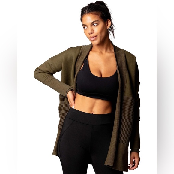 FUNDAMENTAL COAST-Flipside Fleece Cardigan, NEW - Picture 3 of 4